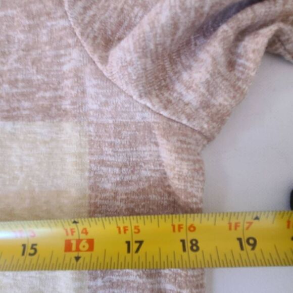 Laramendi Womens Tunic Blouse Collared Button Long Sleeve Colorblock Medium - Picture 10 of 14